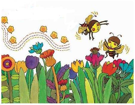 小蜜蜂与花儿的胎教故事1